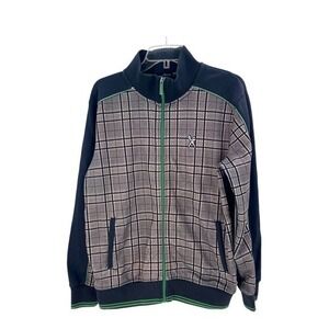 Marc‎ Ecko Cut And Sew Full Zip Plaid Mens Jacket Medium